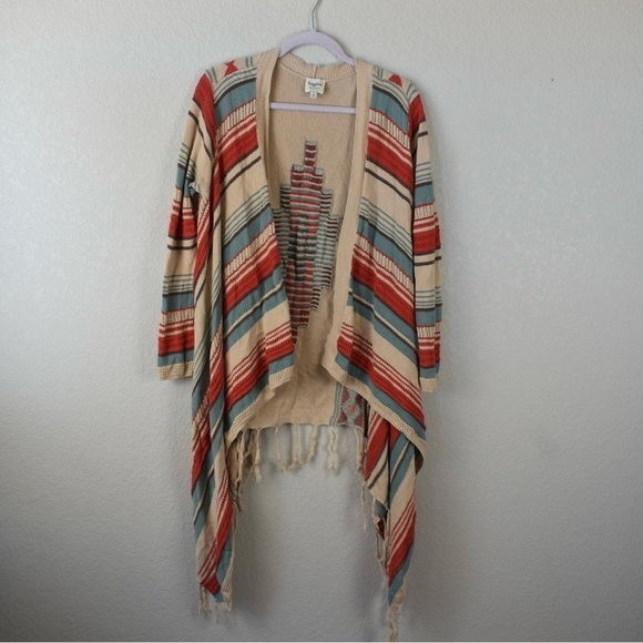 Hayden los Angles Aztec Fringe boho sweater size S - Picture 3 of 9